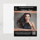 Postale Carte de Promo Autographe de Concours de Beauté | (Devant / Derrière)