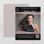 Postale Carte de Promo Autographe de Concours de Beauté | (Devant / Derrière)