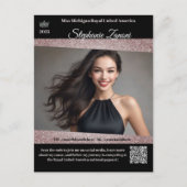 Postale Carte de Promo Autographe de Concours de Beauté | (Devant)