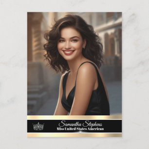 Postale Carte de promo de concours simple face Black & Gol
