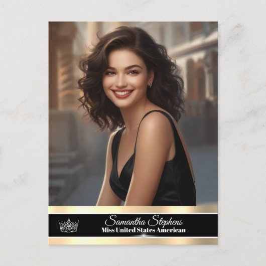 Postale Carte de promo de concours simple face Black & Gol (Devant)