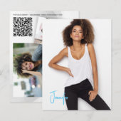 Postale Carte de promo QR Code d'acteur modèle de signatur (Devant / Derrière)