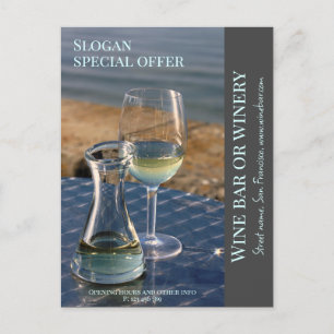 Postale Carte de promotion du vin, du bar ou du vin