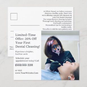 Postale Carte de promotion pour clinique dentaire ou de so
