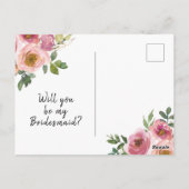 Postale Carte de proposition Boho Blush Gold Bridesmaid (Dos)