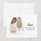 Postale Carte de Proposition de Demoiselle d'Honneur (Devant / Derrière)