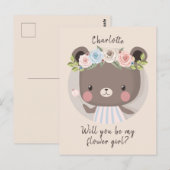 Postale Carte de proposition de fille de la fleur d'ours (Devant / Derrière)