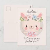 Postale Carte de proposition de fille lapin lapin (Devant / Derrière)