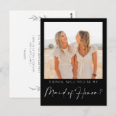 Postale Carte de proposition de la servante d'honneur mini (Devant / Derrière)