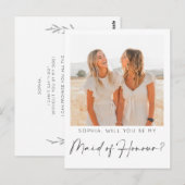Postale Carte de proposition de la servante d'honneur mini (Devant / Derrière)
