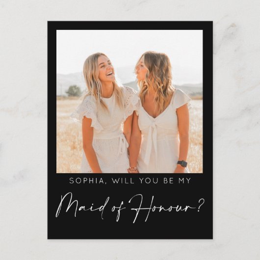 Postale Carte de proposition de la servante d'honneur mini (Devant)