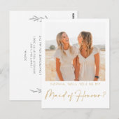 Postale Carte de proposition de la servante d'honneur mini (Devant / Derrière)