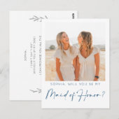 Postale Carte de proposition de la servante d'honneur mini (Devant / Derrière)