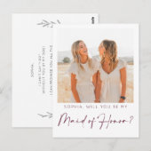 Postale Carte de proposition de la servante d'honneur mini (Devant / Derrière)