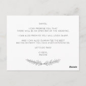 Postale Carte de proposition de meilleur homme de script m (Dos)