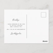 Postale Carte de proposition de serveuse simple du budget (Dos)