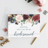 Postale Carte de proposition demoiselle d'honneur florale 