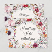Postale Carte de proposition du Mariage de fleurs d'aquare (Devant / Derrière)