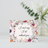 Postale Carte de proposition du Mariage de fleurs d'aquare (Debout devant)