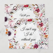 Postale Carte de proposition du Mariage de fleurs de marbr (Devant / Derrière)