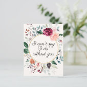 Postale Carte de proposition du Mariage Floral Rustique Br (Debout devant)