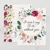 Postale Carte de proposition du Mariage Floral Rustique Br (Devant / Derrière)