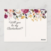 Postale Carte de proposition du Mariage Floral Rustique Br (Dos)