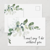 Postale Carte de proposition Elegant Eucalyptus Bridesmaid (Devant / Derrière)