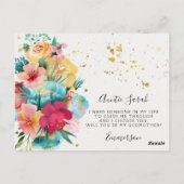 Postale Carte de proposition Godmère Floral Gold Splatter (Dos)