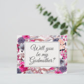 Postale Carte de proposition Godmère Florale rose (Debout devant)