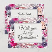 Postale Carte de proposition Godmère Florale rose (Devant / Derrière)