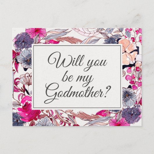 Postale Carte de proposition Godmère Florale rose (Devant)