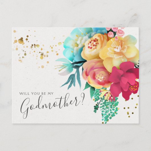 Postale Carte de proposition Gras Gold Splatt Floral Godmè (Devant)