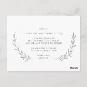 Postale Carte de proposition pour fille à fleurs minimale  (Dos)