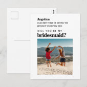 Postale Carte de proposition simple Elegant Bridesmaid (Devant / Derrière)