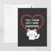 Postale Carte de propriétaire de chats mignons - Chat drôl (Devant / Derrière)