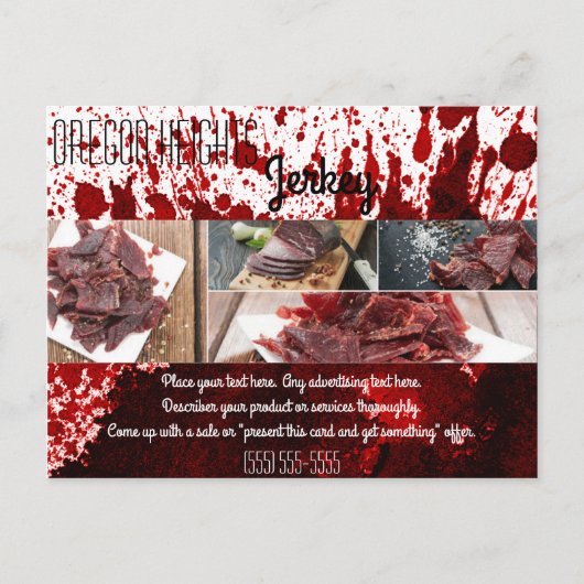Postale Carte de publicité d'entreprise Splatter de sang V (Devant)