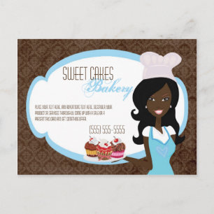 Postale Carte de publicité gâteaux de la coupe Baker afro-
