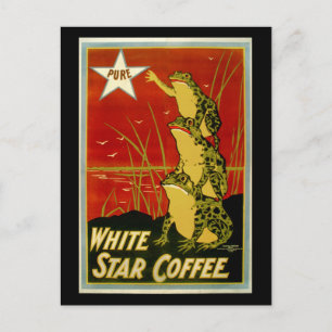 Postale Carte de publicité vintage pour le café grenouille