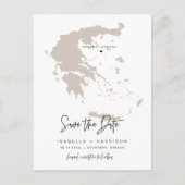 Postale Carte de QUINN Grèce Enregistrer la date (Coeur mo (Devant)