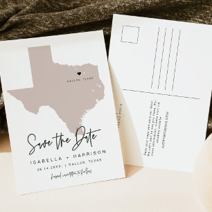 Postale Carte de QUINN Texas Enregistrer la date (Coeur mo