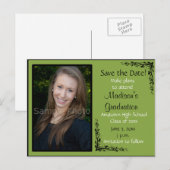 Postale Carte de rappel de date de remise de diplôme perso (Devant / Derrière)