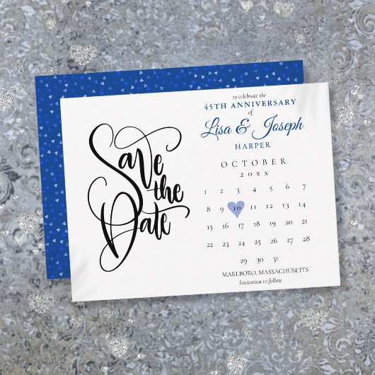 Postale Carte de rappel de date pour le 45e anniversaire d