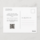 Postale Carte de rappel de mariage avec code QR en forme d (Dos)