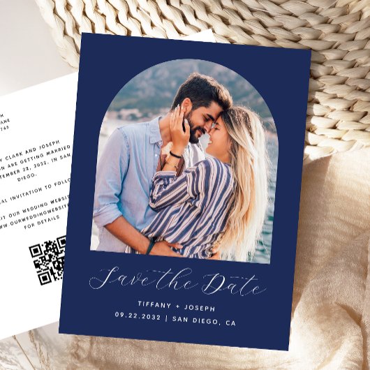 Postale Carte de rappel de mariage avec code QR en forme d