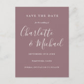 Postale Carte de rappel de mariage mauve Script Mauve (Devant)