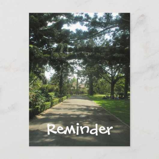 Postale Carte de rappel de promenade dans le parc (Devant)
