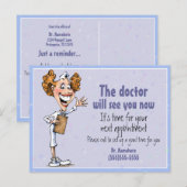 Postale Carte de rappel de rendez-vous médecin/Médicale (Devant / Derrière)
