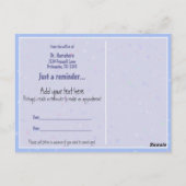 Postale Carte de rappel de rendez-vous médecin/Médicale (Dos)