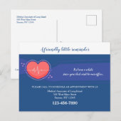 Postale Carte de rappel de rendez-vous Médicale (Devant / Derrière)